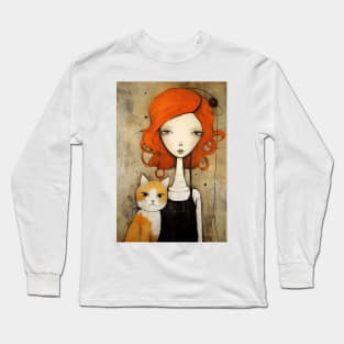 Girl and Cat 3 Long Sleeve T-Shirt